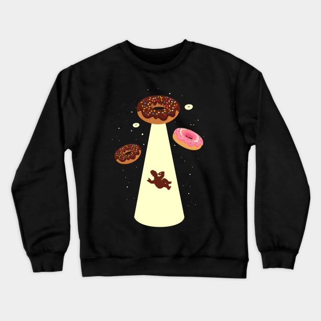 Donut UFO Crewneck Sweatshirt by caffeinart